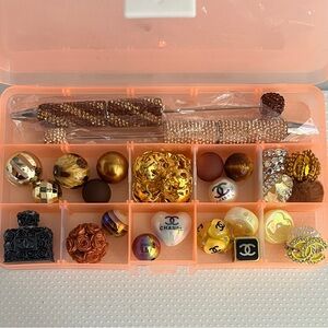 Chanel-Inspired Gold and Brown Decorative Beads  DIY CHANEL KIT!